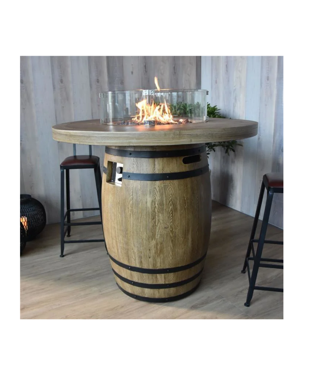 Tavolo da fuoco in stile botte di legno Toscana