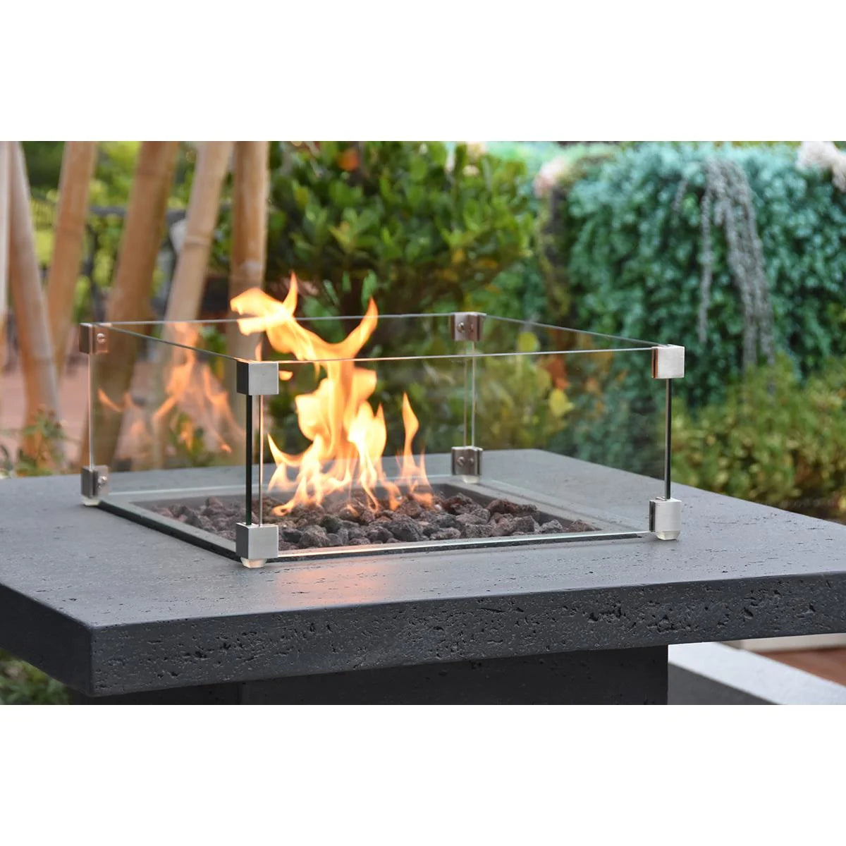 Tavolo da fuoco Montreal effetto cemento grigio scuro