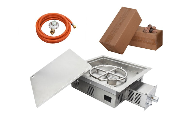 Elementi l'arte dell'installazione del fuoco - Bruciatore a gas quadrato