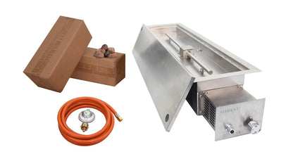 Elementi l'arte dell'installazione del fuoco - bruciatore a gas rettangolare